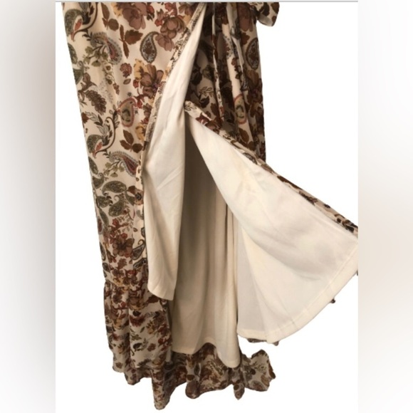 DREW Terra Vnt Garden flrl lined wrp drss w ruffl & hi/low hem SZ S vs feminine - Picture 6 of 9